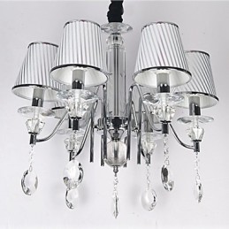 Lustre moderne contemporain en cristal électroplaqué