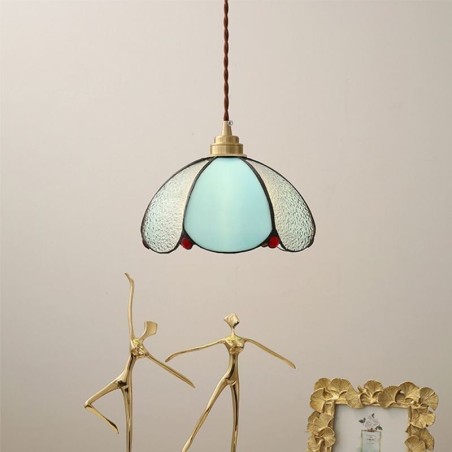 Suspension minimaliste en verre à pétales, lampe suspendue en verre à tête unique Suspension minimaliste en verre à pétales, lampe suspendue en verre à tête unique
