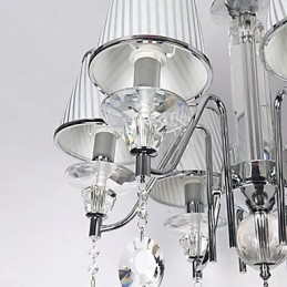 Lustre moderne contemporain en cristal électroplaqué