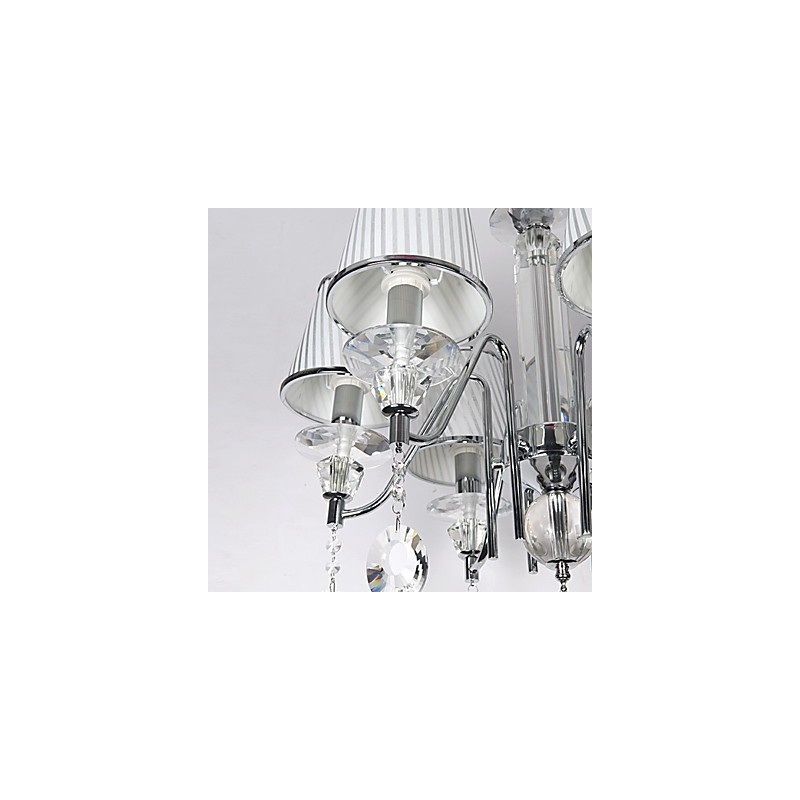 Lustre moderne contemporain en cristal électroplaqué