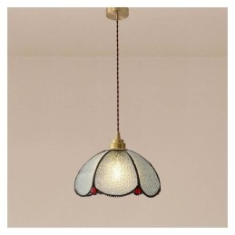 Suspension minimaliste en verre à pétales, lampe suspendue en verre à tête unique
