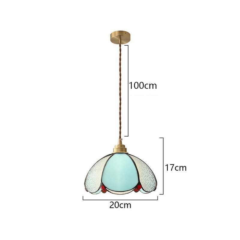 Suspension minimaliste en verre à pétales, lampe suspendue en verre à tête unique