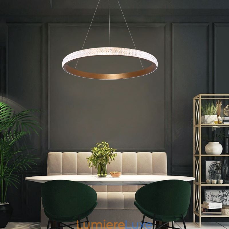 Lampe à suspension en anneau, luminaire minimaliste en acrylique