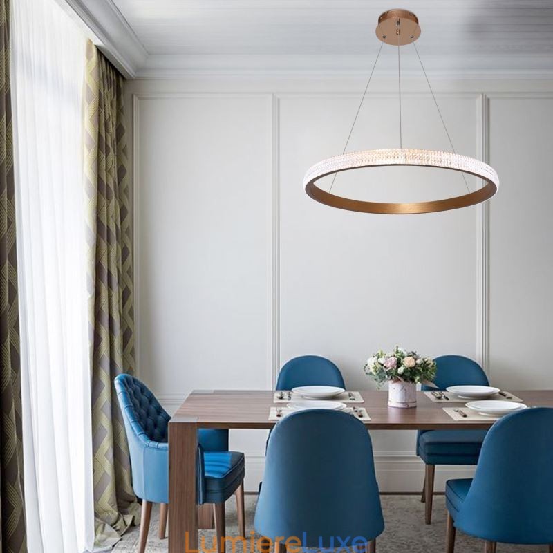 Lampe à suspension en anneau, luminaire minimaliste en acrylique