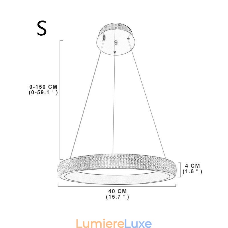 Lampe à suspension en anneau, luminaire minimaliste en acrylique