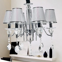 Lustre moderne contemporain en cristal électroplaqué