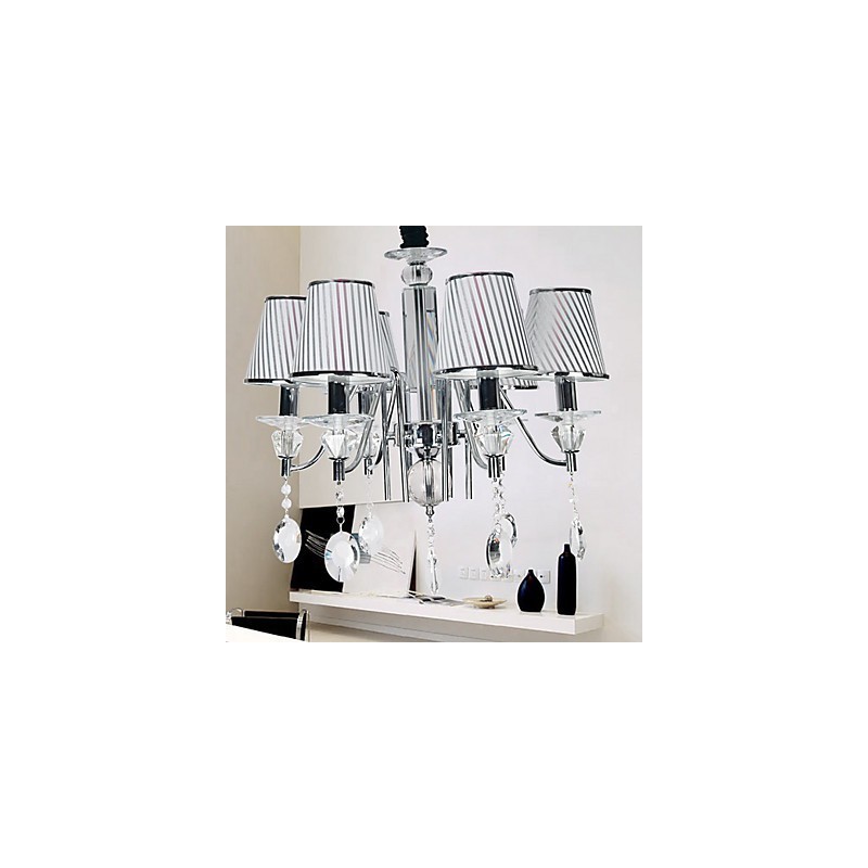 Lustre moderne contemporain en cristal électroplaqué