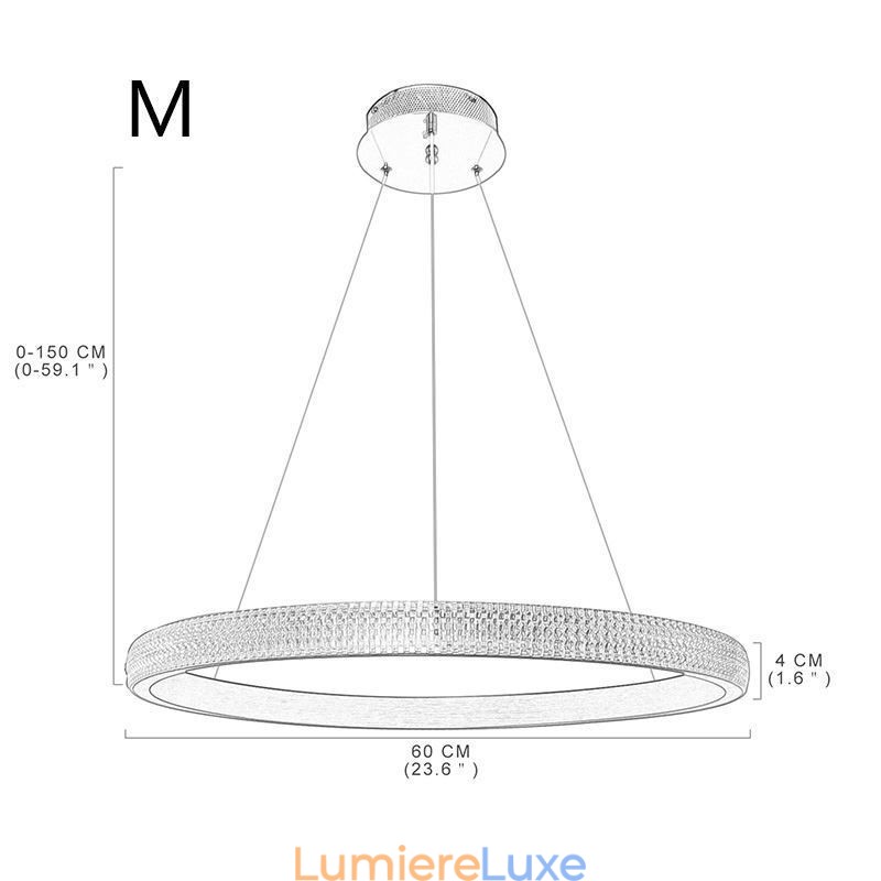Lampe à suspension en anneau, luminaire minimaliste en acrylique