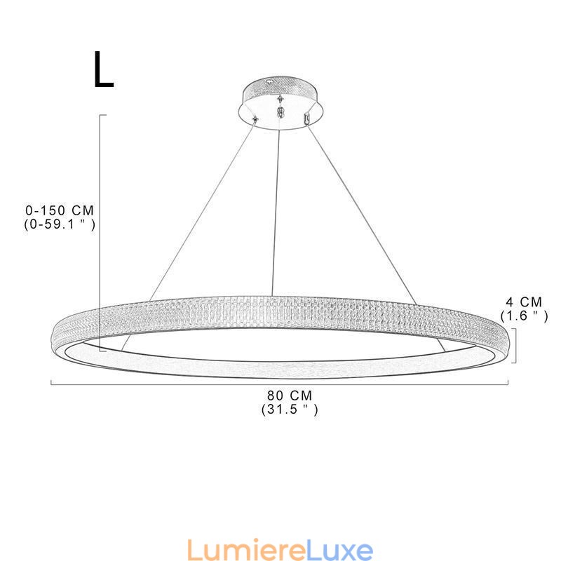 Lampe à suspension en anneau, luminaire minimaliste en acrylique