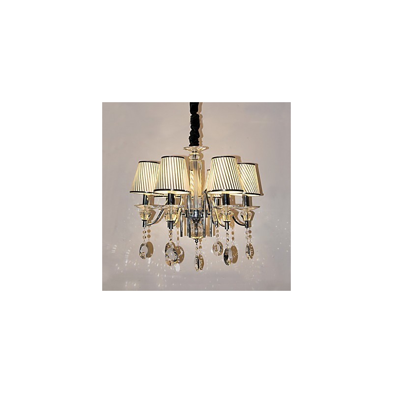 Lustre moderne contemporain en cristal électroplaqué