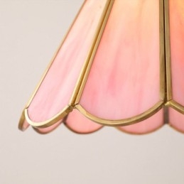 Suspension en verre de style japonais, luminaire rétro à pétales