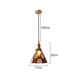 Lampe suspendue rétro en verre à treillis, style japonais