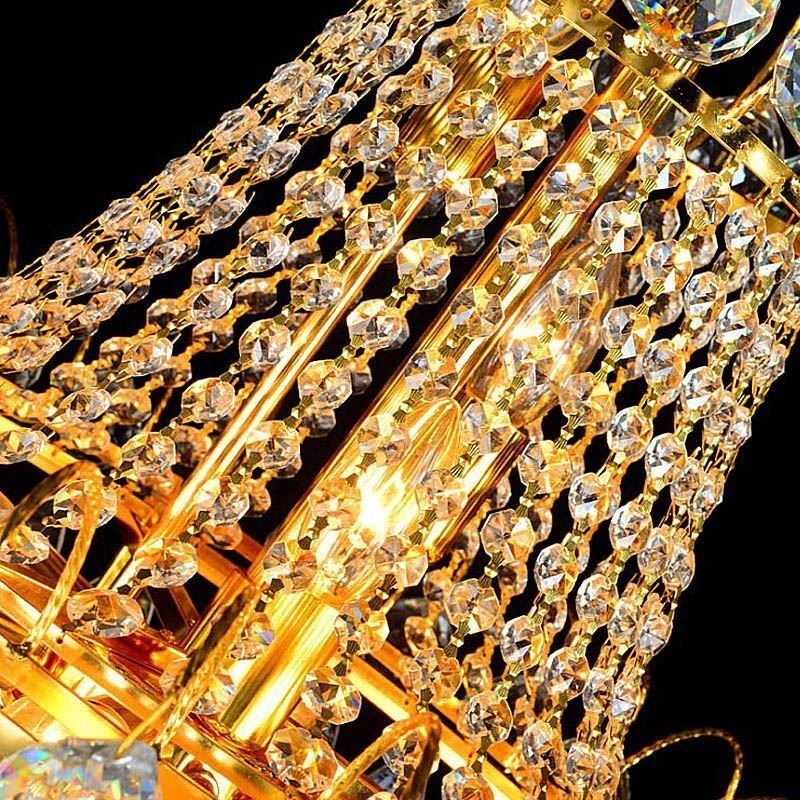 Lustre européen en cristal à long pendentif