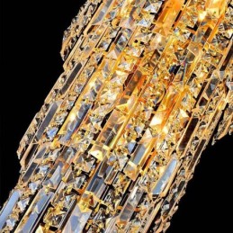 Lustre européen en cristal à long pendentif