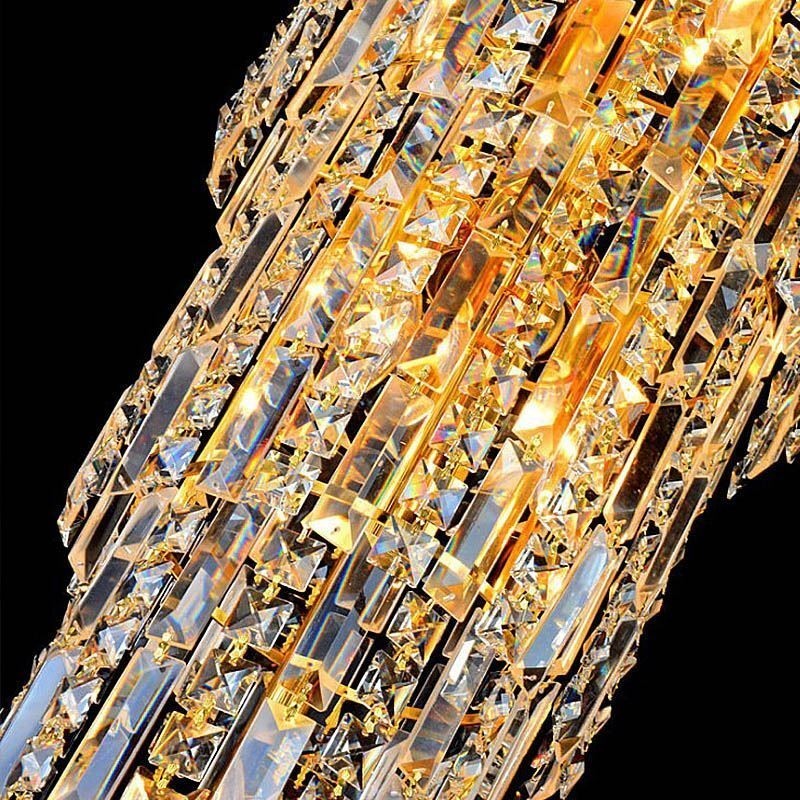 Lustre européen en cristal à long pendentif