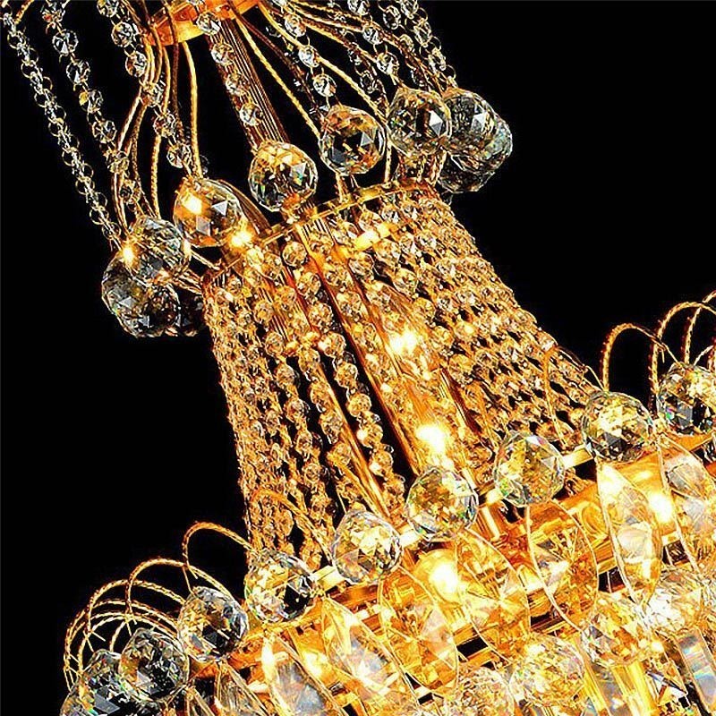 Lustre européen en cristal à long pendentif