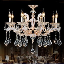 Lampes suspendues en cristal de luxe de style européen en alliage de zinc