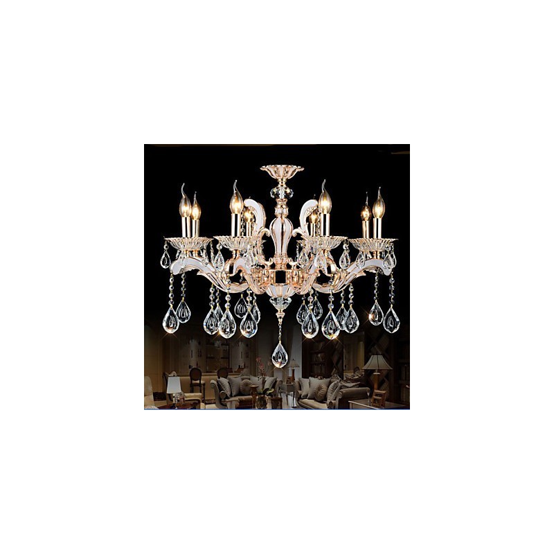 Lampes suspendues en cristal de luxe de style européen en alliage de zinc