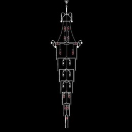 Lustre européen en cristal à long pendentif