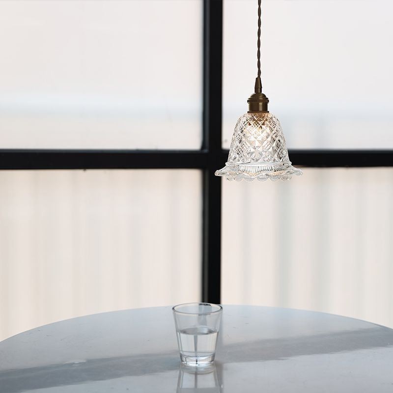 Suspension moderne en verre à fleurs, luminaire décoratif à 1 lumière