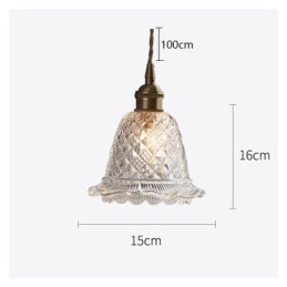 Suspension moderne en verre à fleurs, luminaire décoratif à 1 lumière