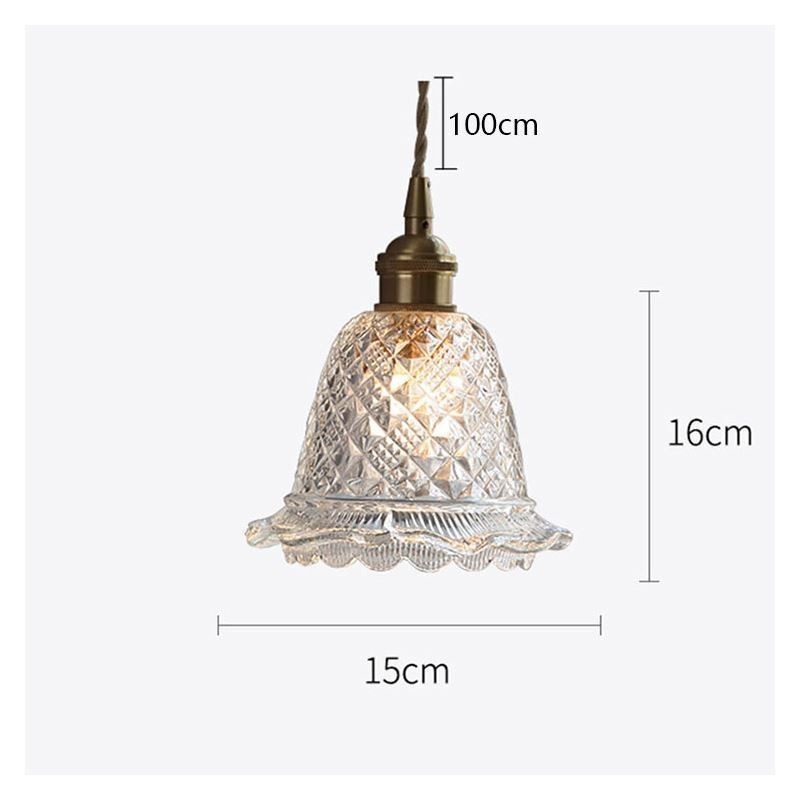Suspension moderne en verre à fleurs, luminaire décoratif à 1 lumière