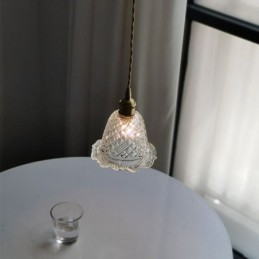 Suspension moderne en verre à fleurs, luminaire décoratif à 1 lumière