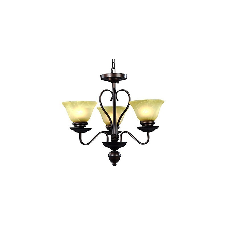 Lustre en verre à 3 lumières