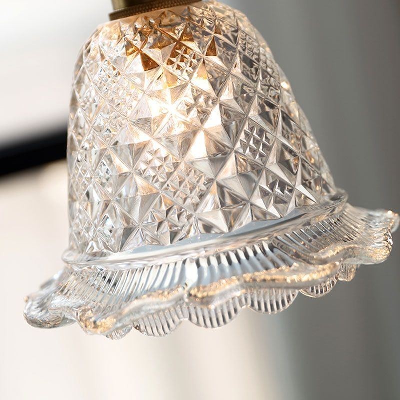 Suspension moderne en verre à fleurs, luminaire décoratif à 1 lumière