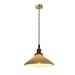 Suspension en céramique de style japonais, lampe suspendue plissée rétro