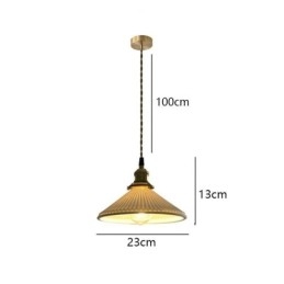 Suspension en céramique de style japonais, lampe suspendue plissée rétro