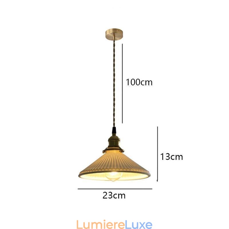 Suspension en céramique de style japonais, lampe suspendue plissée rétro