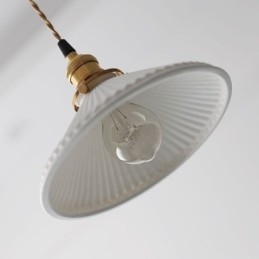 Suspension en céramique de style japonais, lampe suspendue plissée rétro