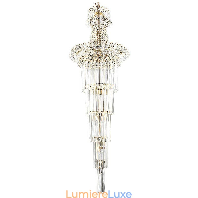 Élégant lustre en cristal à long pendentif