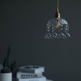Mini suspension moderne en verre, luminaire décoratif à 1 lumière