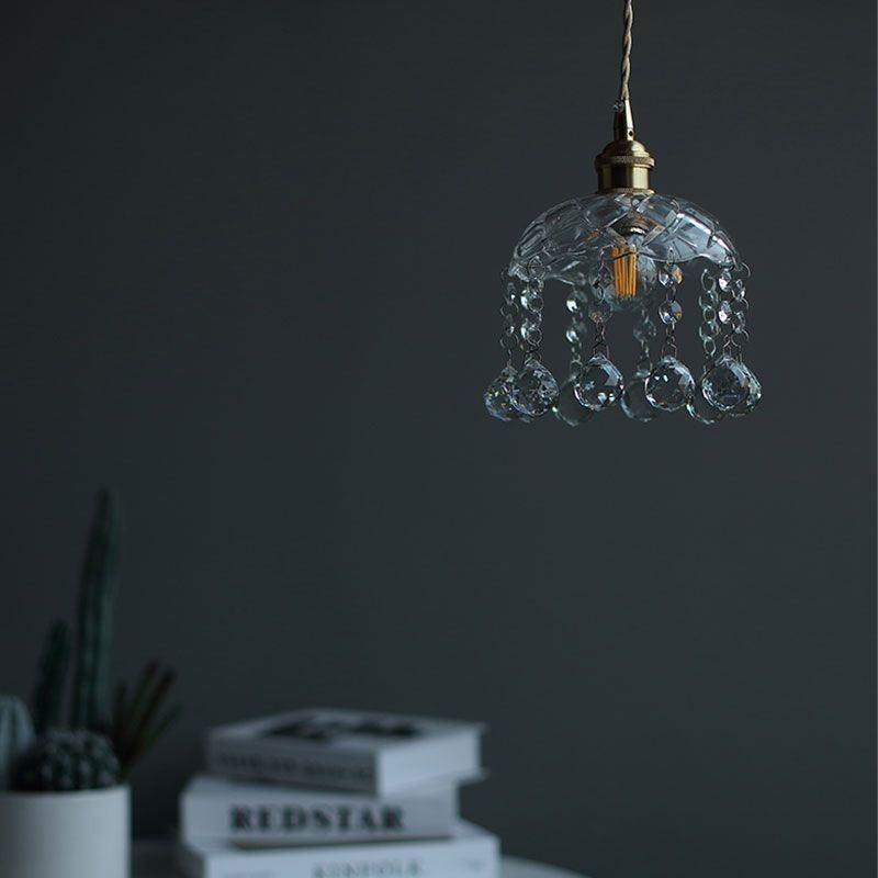 Mini suspension moderne en verre, luminaire décoratif à 1 lumière