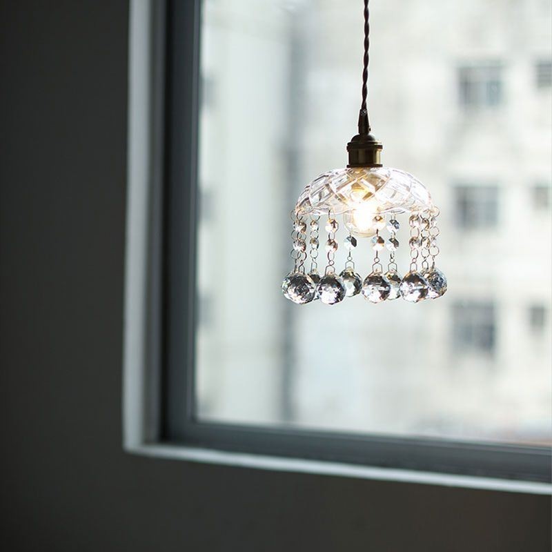 Mini suspension moderne en verre, luminaire décoratif à 1 lumière