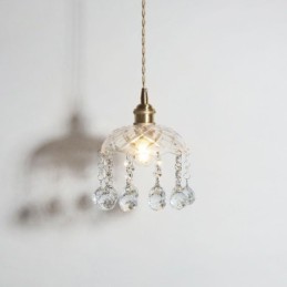 Mini suspension moderne en verre, luminaire décoratif à 1 lumière