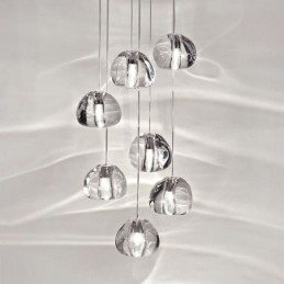 Suspension moderne en cristal avec abat-jour en cristal unique pour escalier duplex