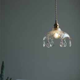 Lampe suspendue en verre minimaliste moderne à une seule lumière