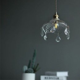 Lampe suspendue en verre minimaliste moderne à une seule lumière