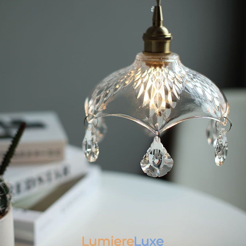 Lampe suspendue en verre minimaliste moderne à une seule lumière