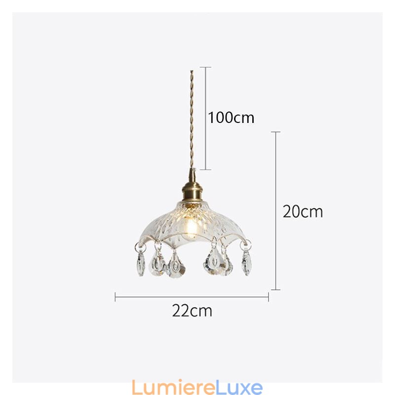 Lampe suspendue en verre minimaliste moderne à une seule lumière