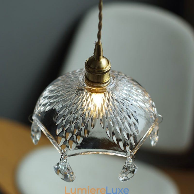 Lampe suspendue en verre minimaliste moderne à une seule lumière