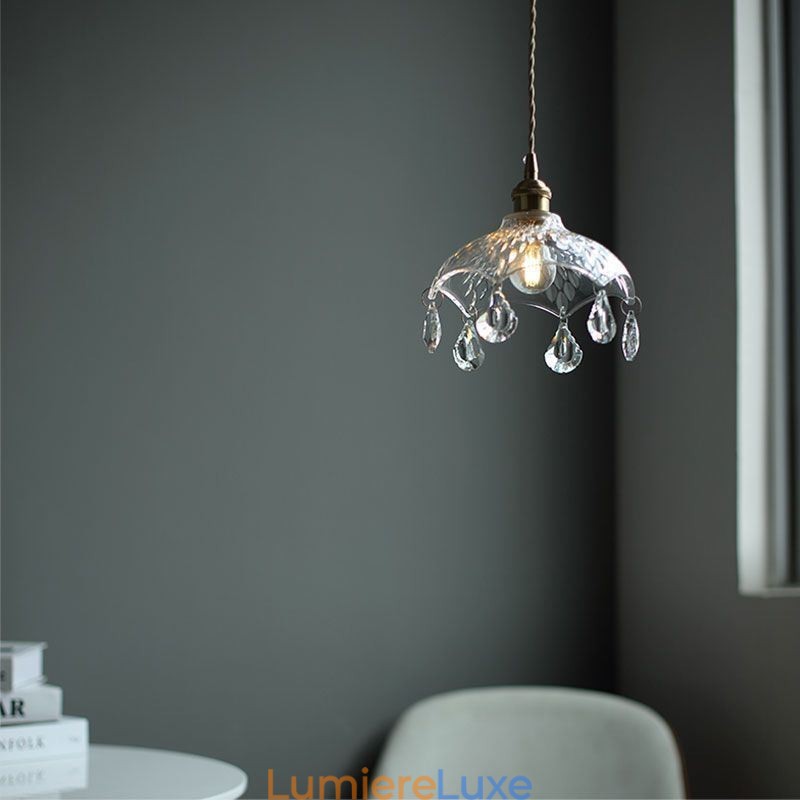 Lampe suspendue en verre minimaliste moderne à une seule lumière