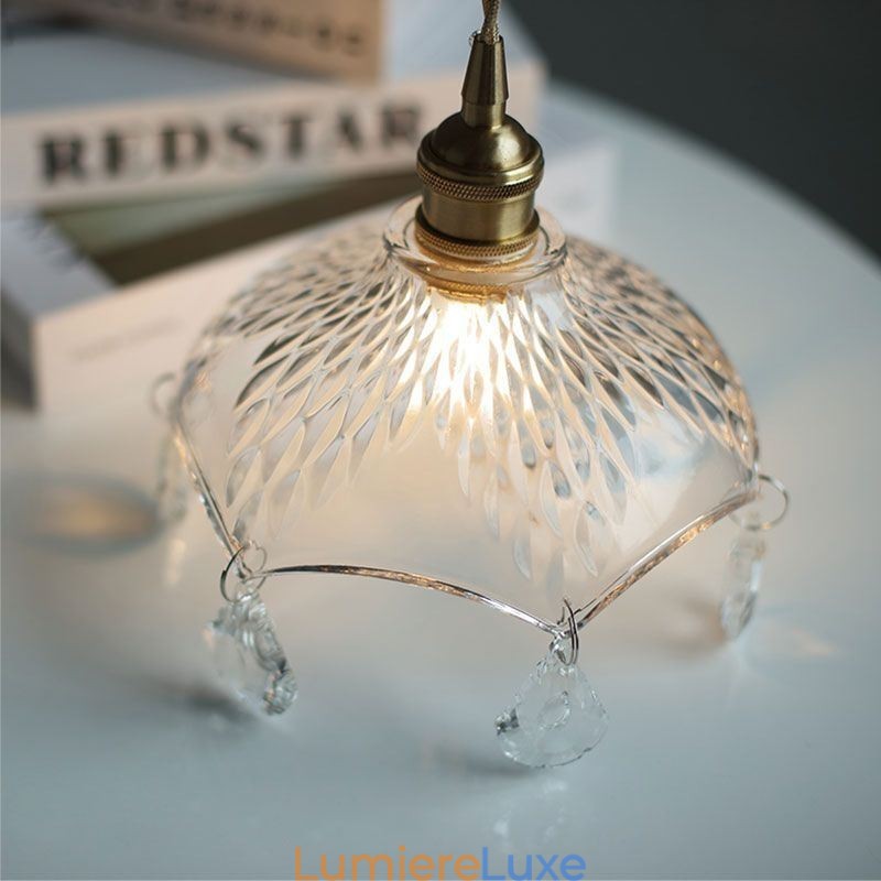 Lampe suspendue en verre minimaliste moderne à une seule lumière