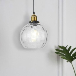 Suspension contemporaine en verre à motif d'eau rond