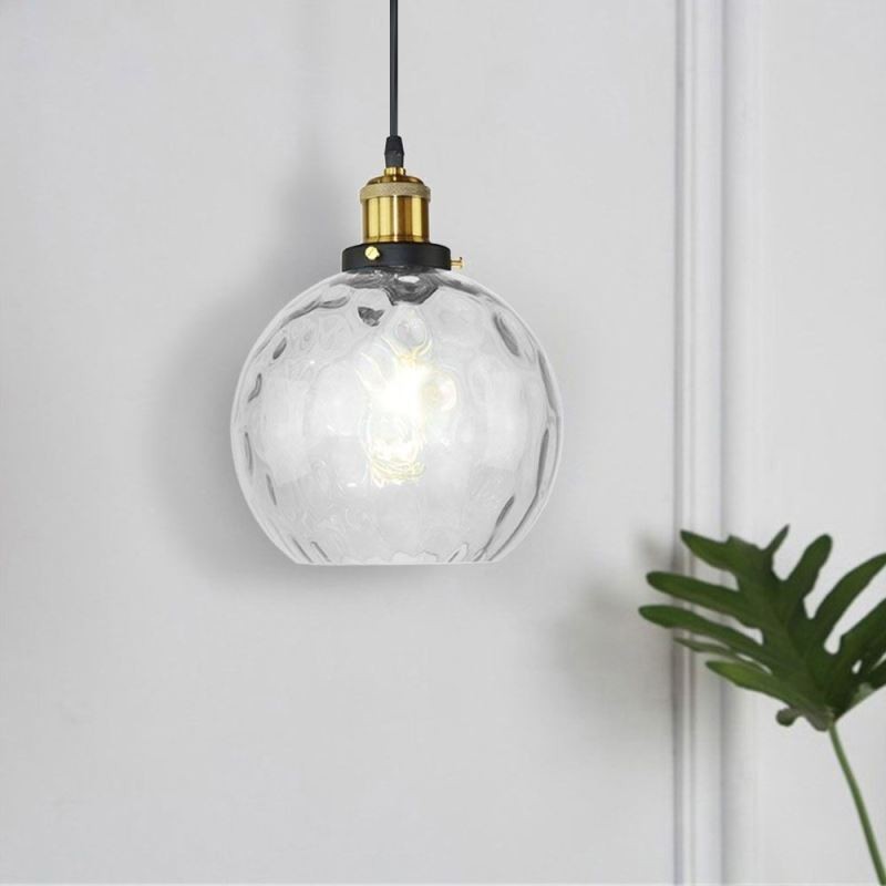 Suspension contemporaine en verre à motif d'eau rond
