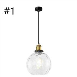 Suspension contemporaine en verre à motif d'eau rond