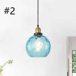 Suspension contemporaine en verre à motif d'eau rond